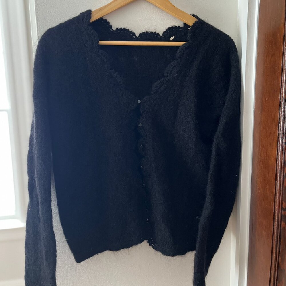 Sezane Anelle Cardigan - Black - XXS